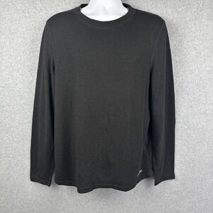 Omni Wool Long Sleeve Polo Shirt Black Size XL